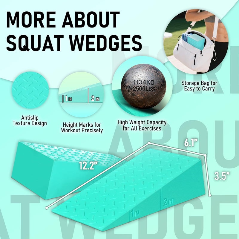 Folaps Squat Wedge Block for Heel Elevated Squat Weightlifting Calf Stretcher Slant Board for Mobility Balance and Strength Performance - Image 5